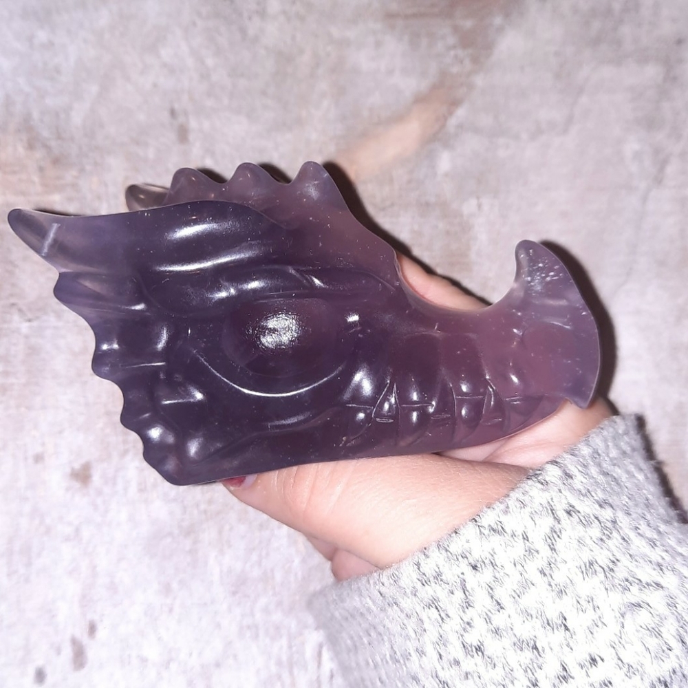 Purple Flourite Dragon Head